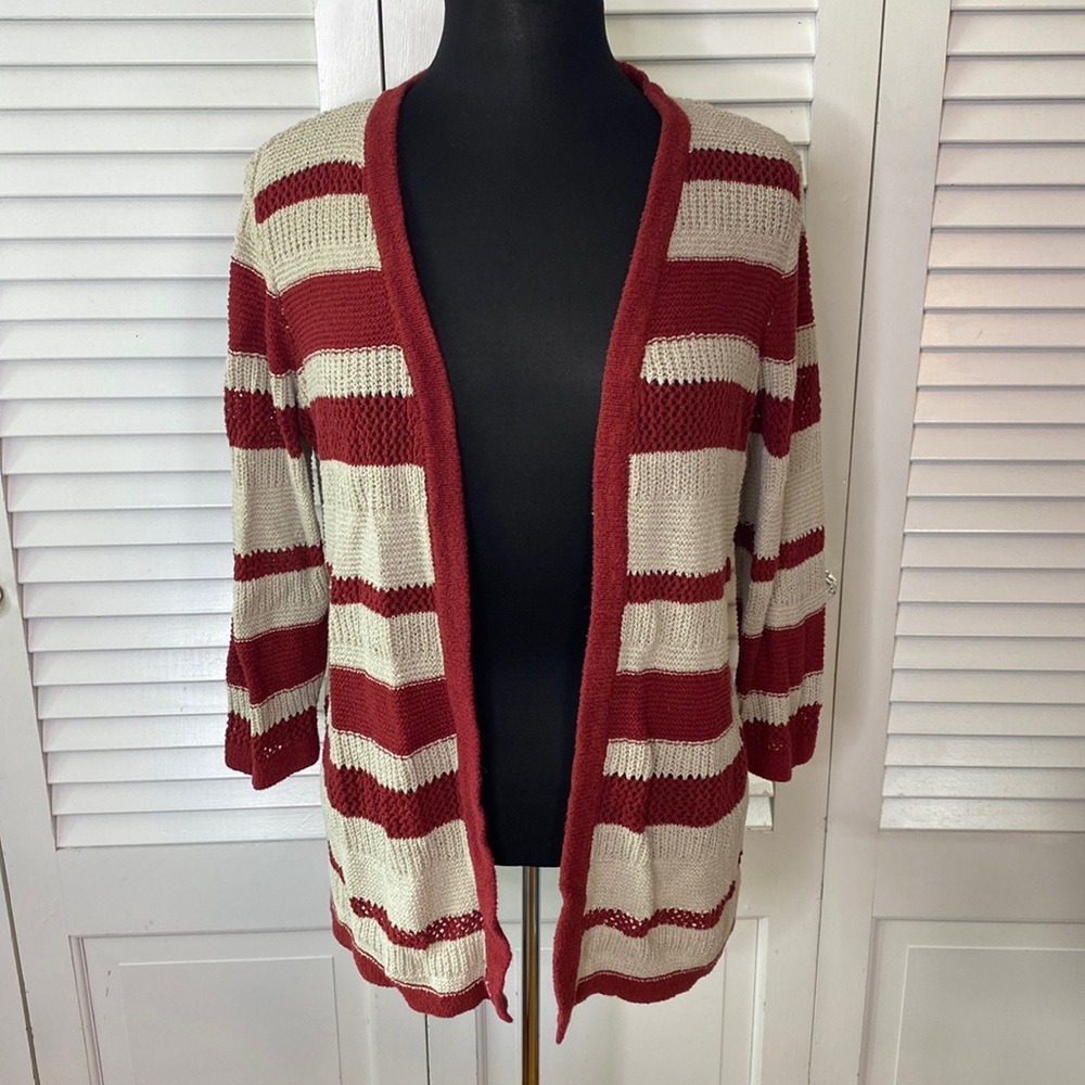 Christopher & Banks Striped Knit Cardigan
